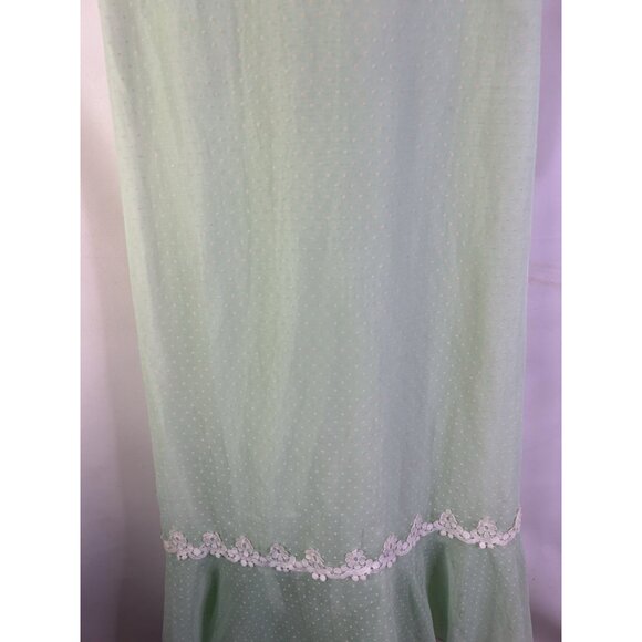 Vintage 60s Handmade Lace Trim Tiered Flounce Maxi Dress Cottagecore - Picture 6 of 10